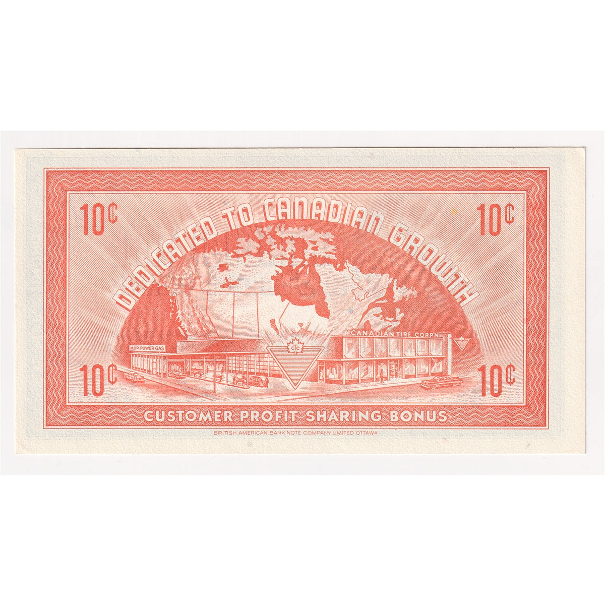 G8-B-T1 Plain T 1978 Canadian Tire Coupon 10 Cents Uncirculated