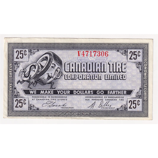 G8-C-V2 Large Serifs 1978 Canadian Tire Coupon 25 Cents Extra Fine