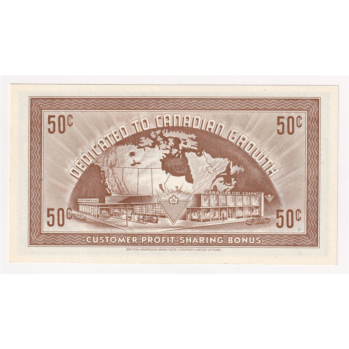 G8-D-U1 Plain U 1978 Canadian Tire Coupon 50 Cents Uncirculated