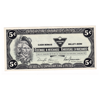 S9-B-AX 1987 Canadian Tire Coupon 5 Cents Uncirculated