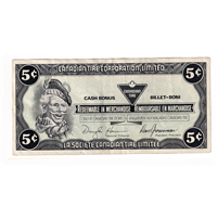 S9-B-AY2 Stretched # 1987 Canadian Tire Coupon 5 Cents VF-EF