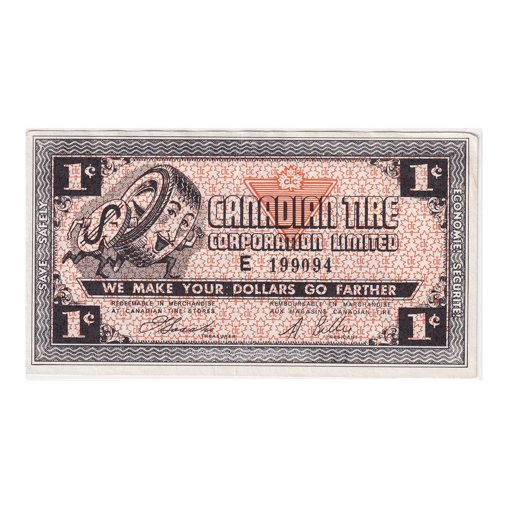 G3-A-E 1962 Canadian Tire Coupon 1 Cent Extra Fine