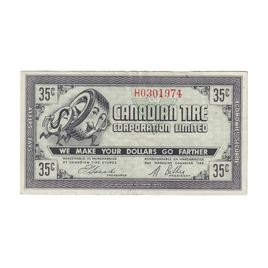 G7-G-H 1972 Canadian Tire Coupon 35 Cents VF-EF