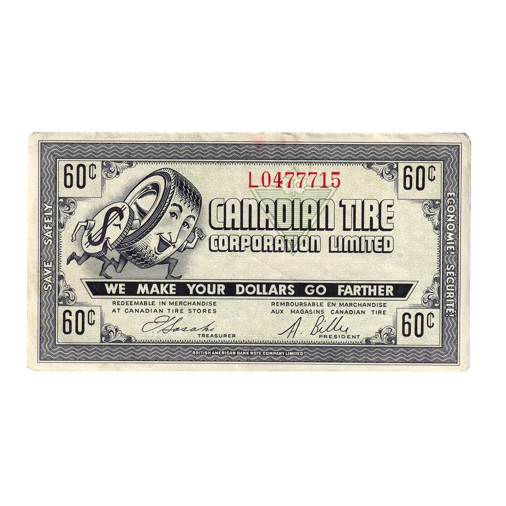 G7-K-L 1972 Canadian Tire Coupon 60 Cents Extra Fine