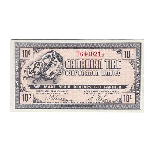 G8-B-T1 Plain T 1978 Canadian Tire Coupon 10 Cents AU-UNC