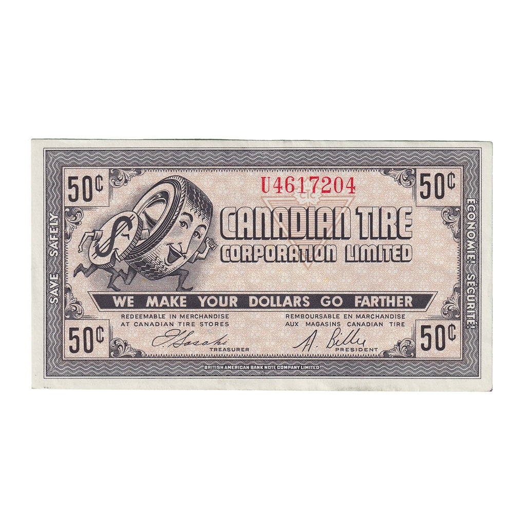 G8-D-U2 Serifs 1978 Canadian Tire Coupon 50 Cents Extra Fine