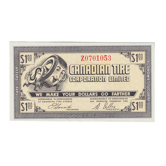G8-E-Z1 Large Serifs 1978 Canadian Tire Coupon $1.00 Uncirculated