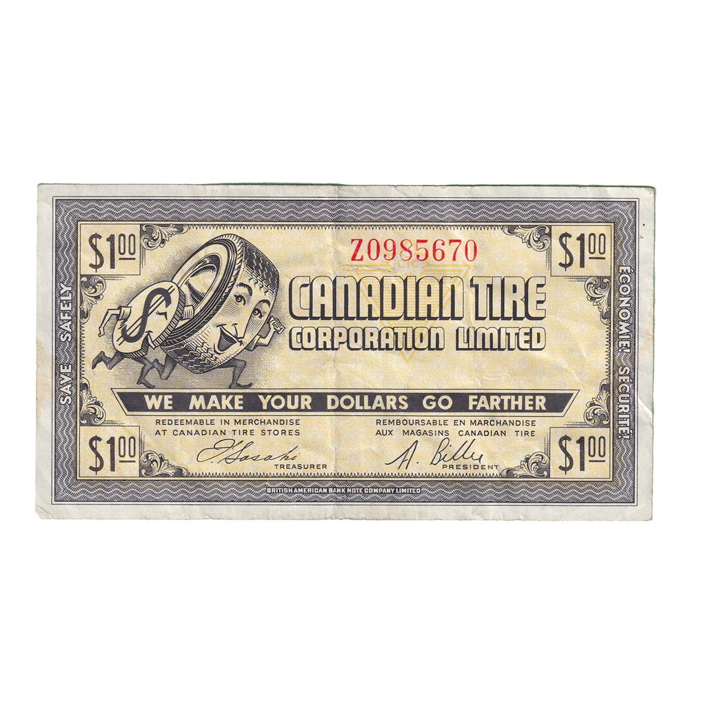 G8-E-Z2 Small Serifs 1978 Canadian Tire Coupon $1.00 Very Fine