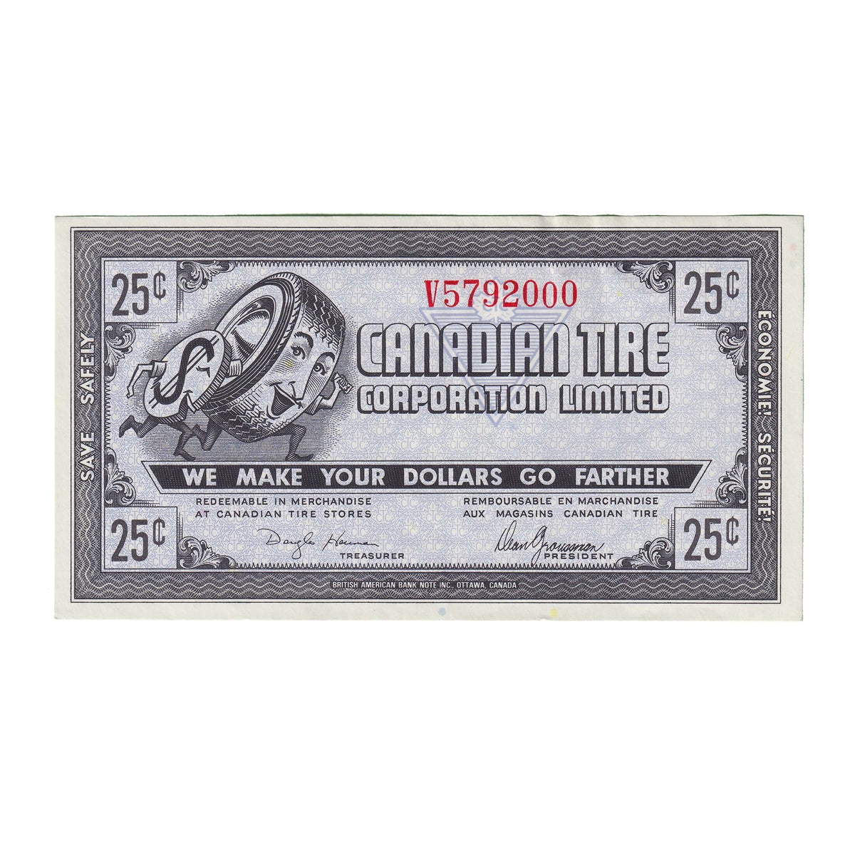 G9-C-V 1985 Canadian Tire Coupon 25 Cents AU-UNC