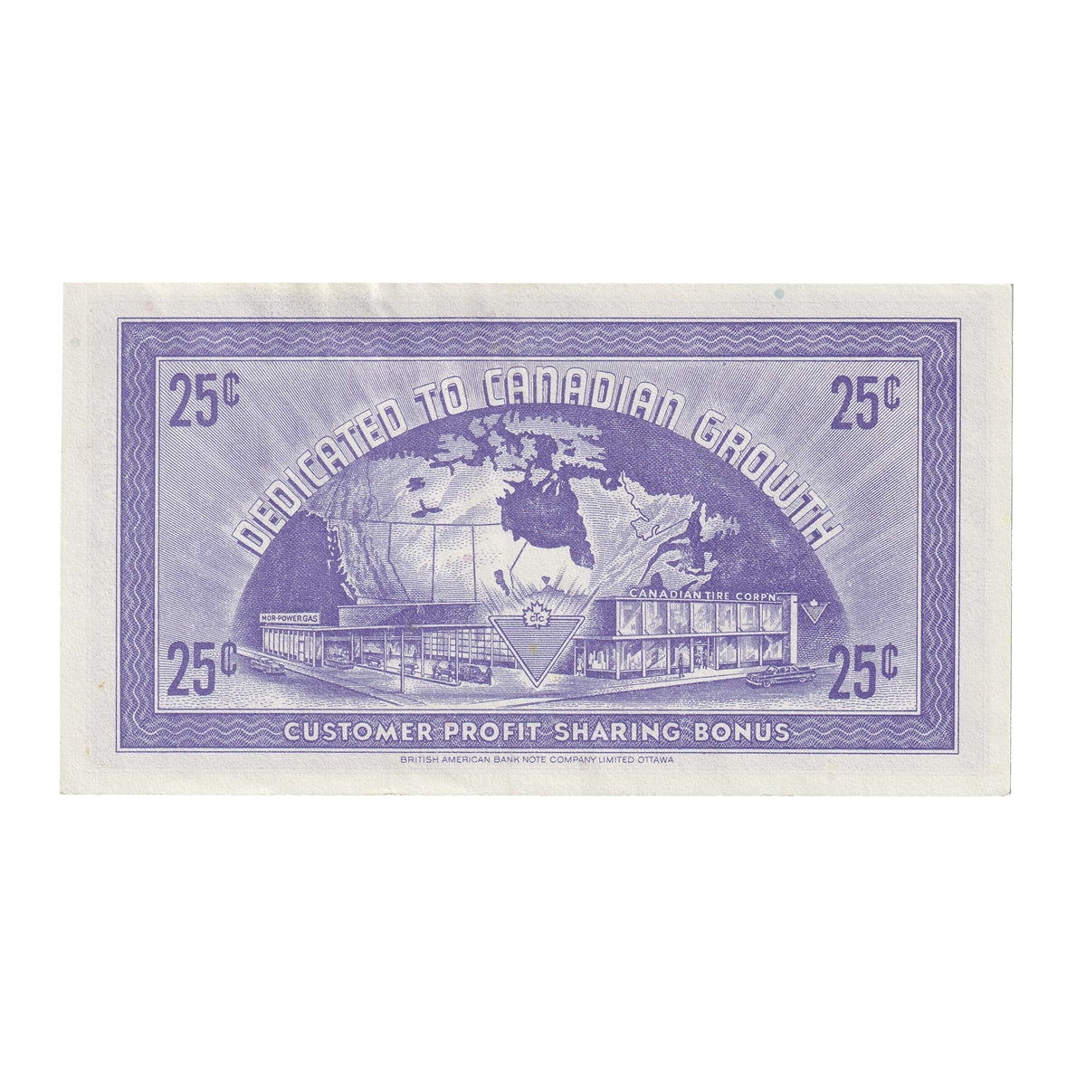 G9-C-V 1985 Canadian Tire Coupon 25 Cents AU-UNC