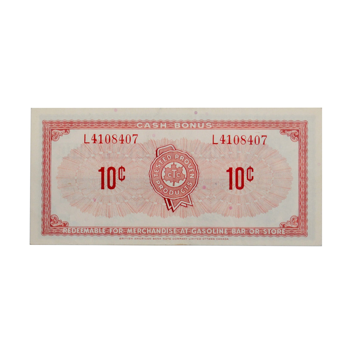 S1-C-L 1961 Canadian Tire Coupon 10 Cents VF-EF