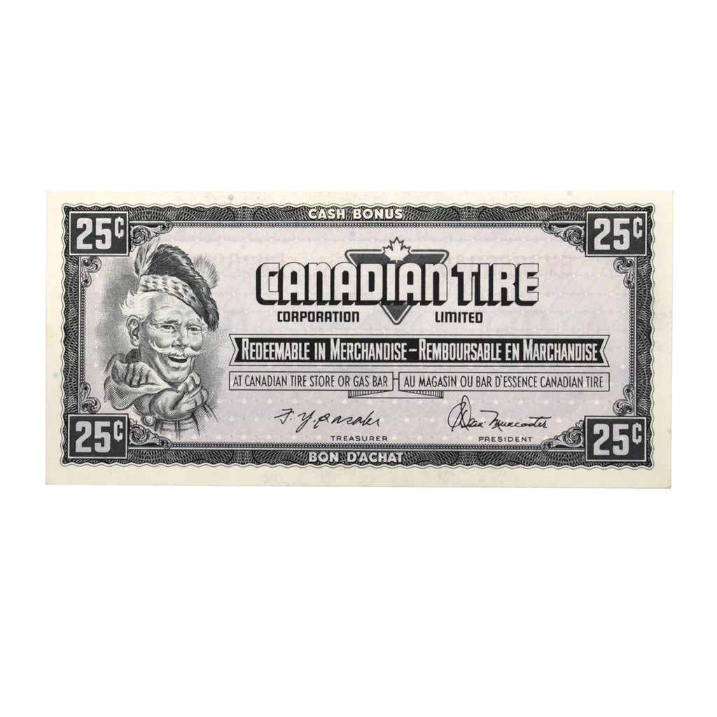 S4-D-BM1 Red # 1974 Canadian Tire Coupon 25 Cents AU-UNC