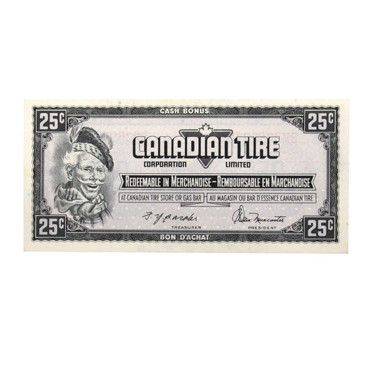 S4-D-BM1 Red # 1974 Canadian Tire Coupon 25 Cents AU-UNC