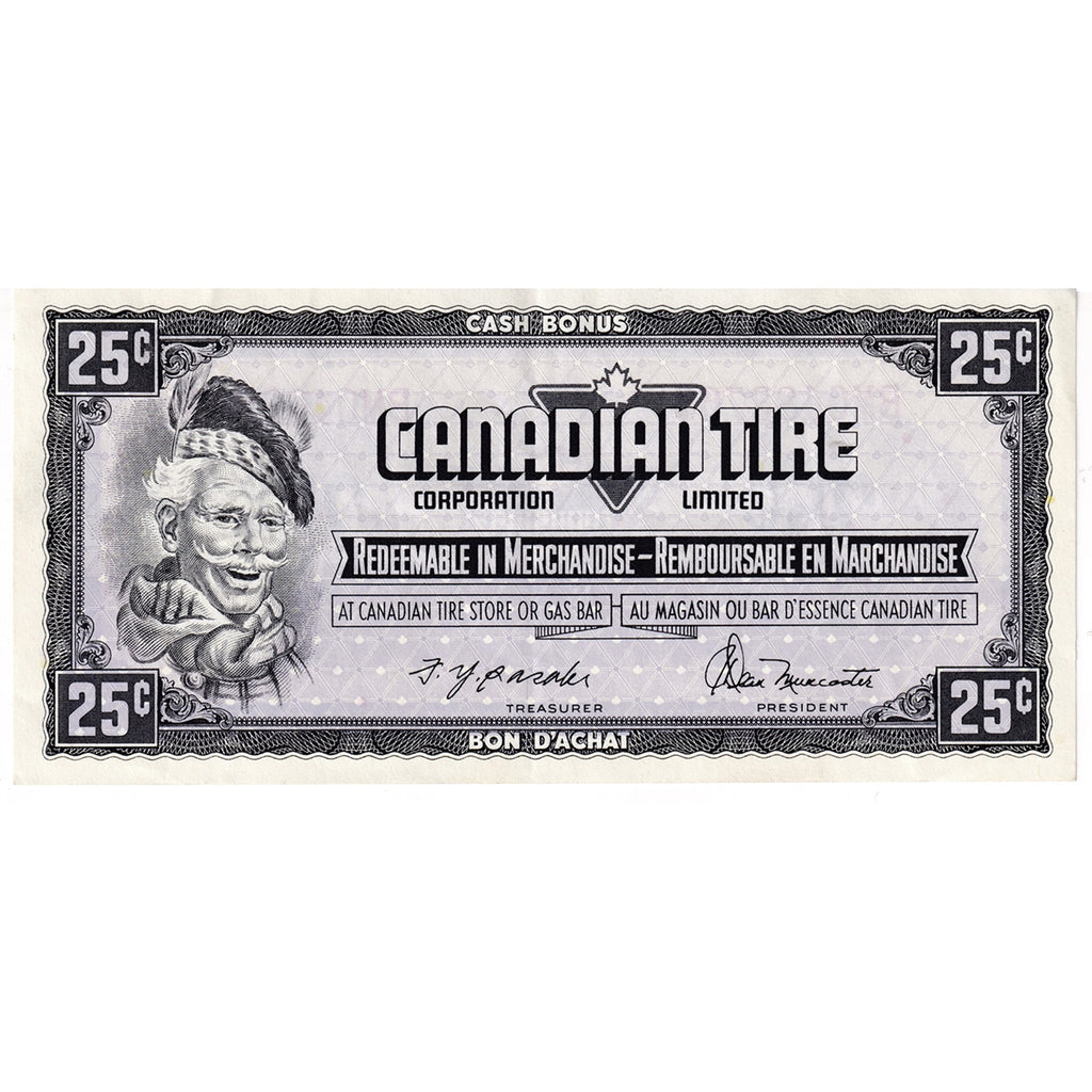 S4-D-BM1 Red # 1974 Canadian Tire Coupon 25 Cents Extra Fine