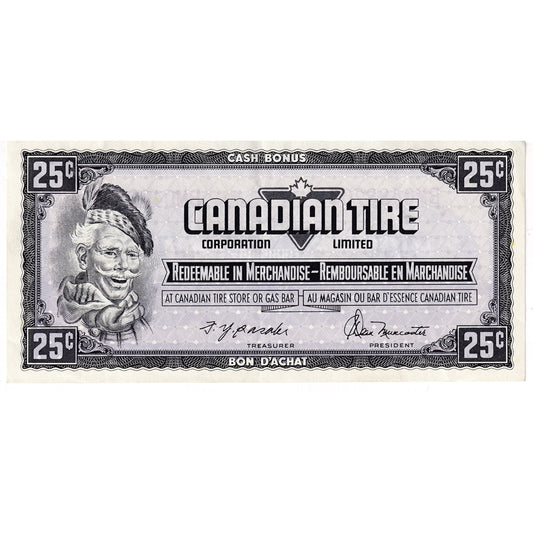 S4-D-BM1 Red # 1974 Canadian Tire Coupon 25 Cents Extra Fine