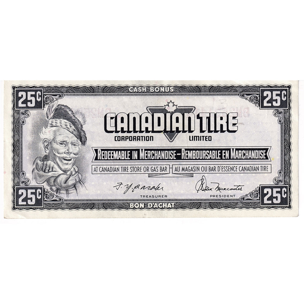 S4-D-BM2 Orange # 1974 Canadian Tire Coupon 25 Cents EF-AU