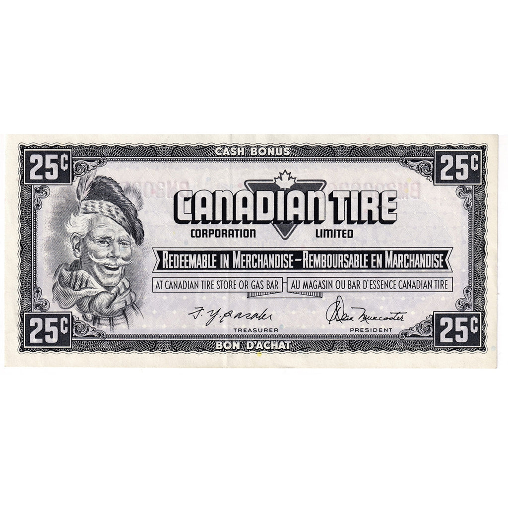 S4-D-BM2 Orange # 1974 Canadian Tire Coupon 25 Cents Extra Fine