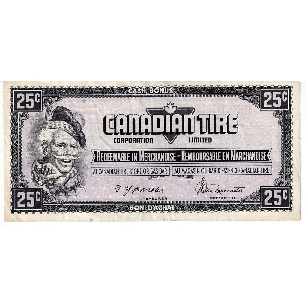 S4-D-DN 1974 Canadian Tire Coupon 25 Cents Very Fine