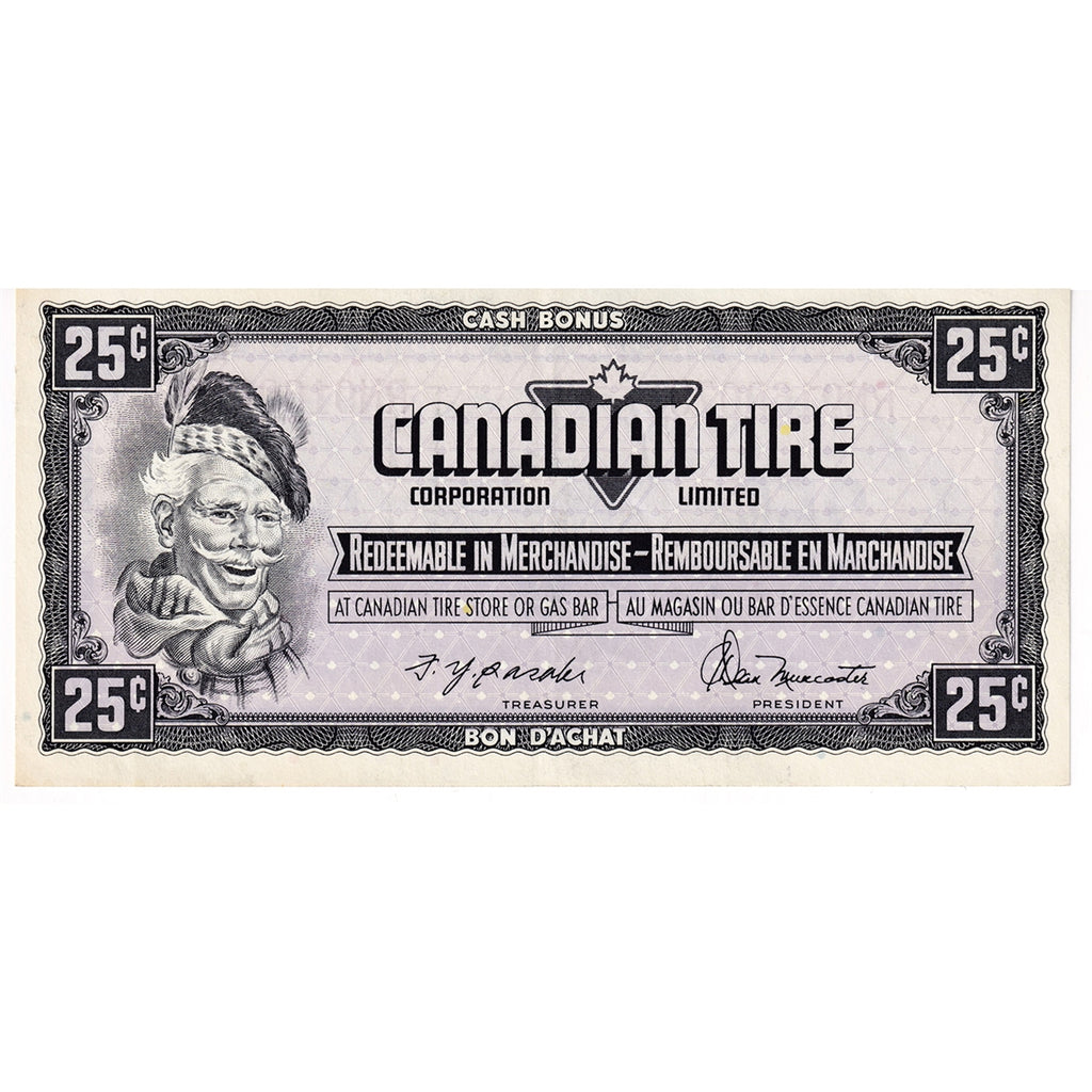 S4-D-RN 1974 Canadian Tire Coupon 25 Cents Almost Uncirculated