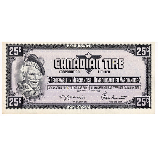 S4-D-RN 1974 Canadian Tire Coupon 25 Cents Almost Uncirculated