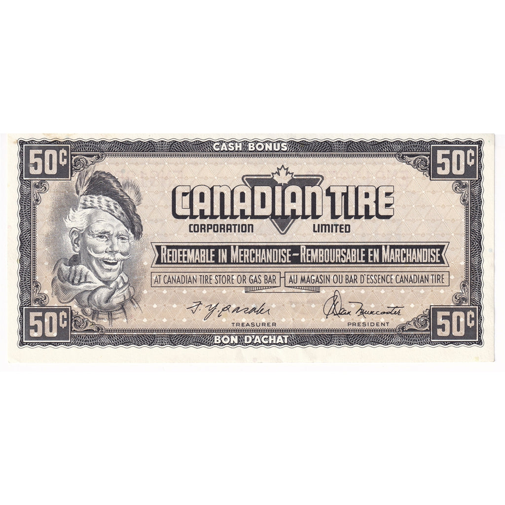 S4-E-EN 1974 Canadian Tire Coupon 50 Cents AU-UNC