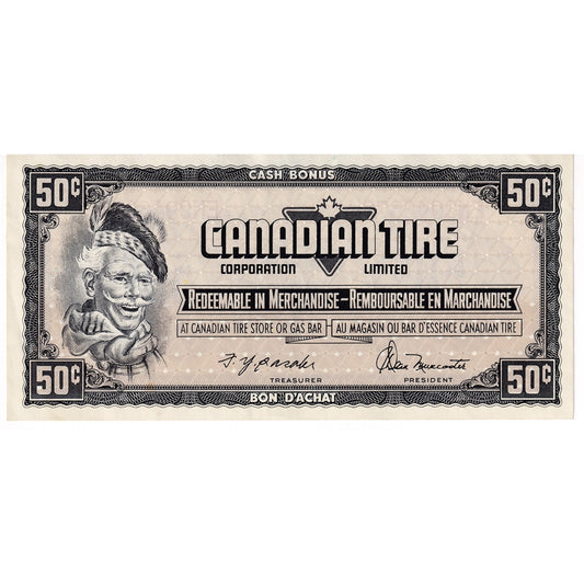 S4-E-EN 1974 Canadian Tire Coupon 50 Cents Almost Uncirculated
