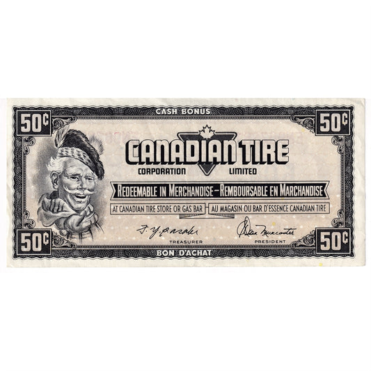 S4-E-EN 1974 Canadian Tire Coupon 50 Cents VF-EF