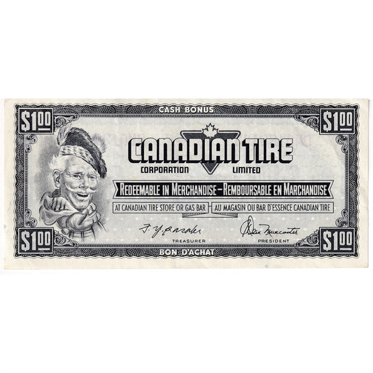 S4-F-DM1 1974 Canadian Tire Coupon $1.00 Extra Fine