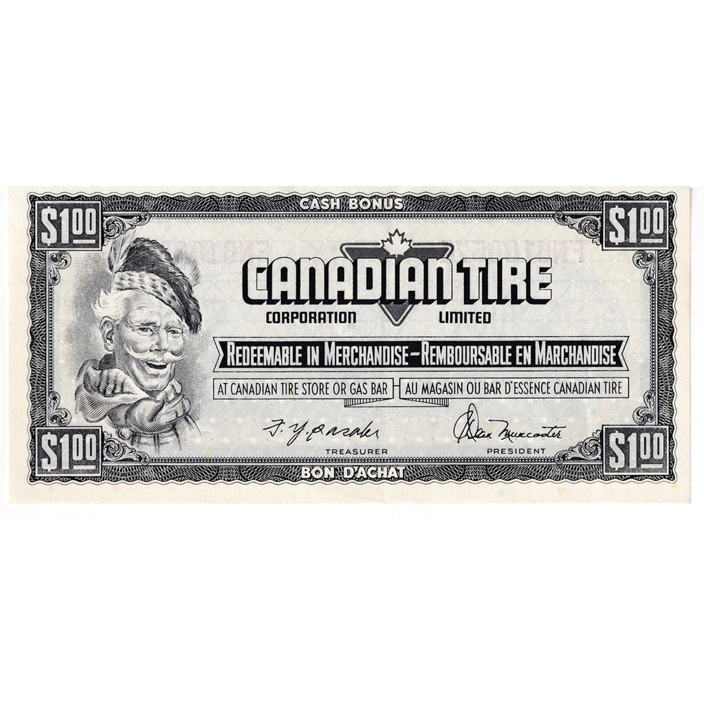 S4-F-FN 1974 Canadian Tire Coupon $1.00 EF-AU