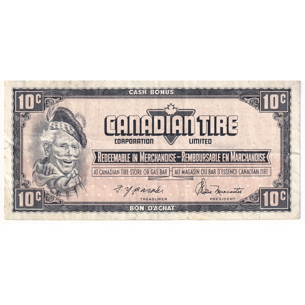 S4-Ca-*PN Replacement 1974 Canadian Tire Coupon 10 Cents Very Fine (Holes)
