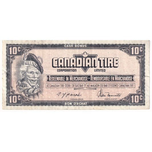 S4-Ca-*PN Replacement 1974 Canadian Tire Coupon 10 Cents Very Fine (Holes)