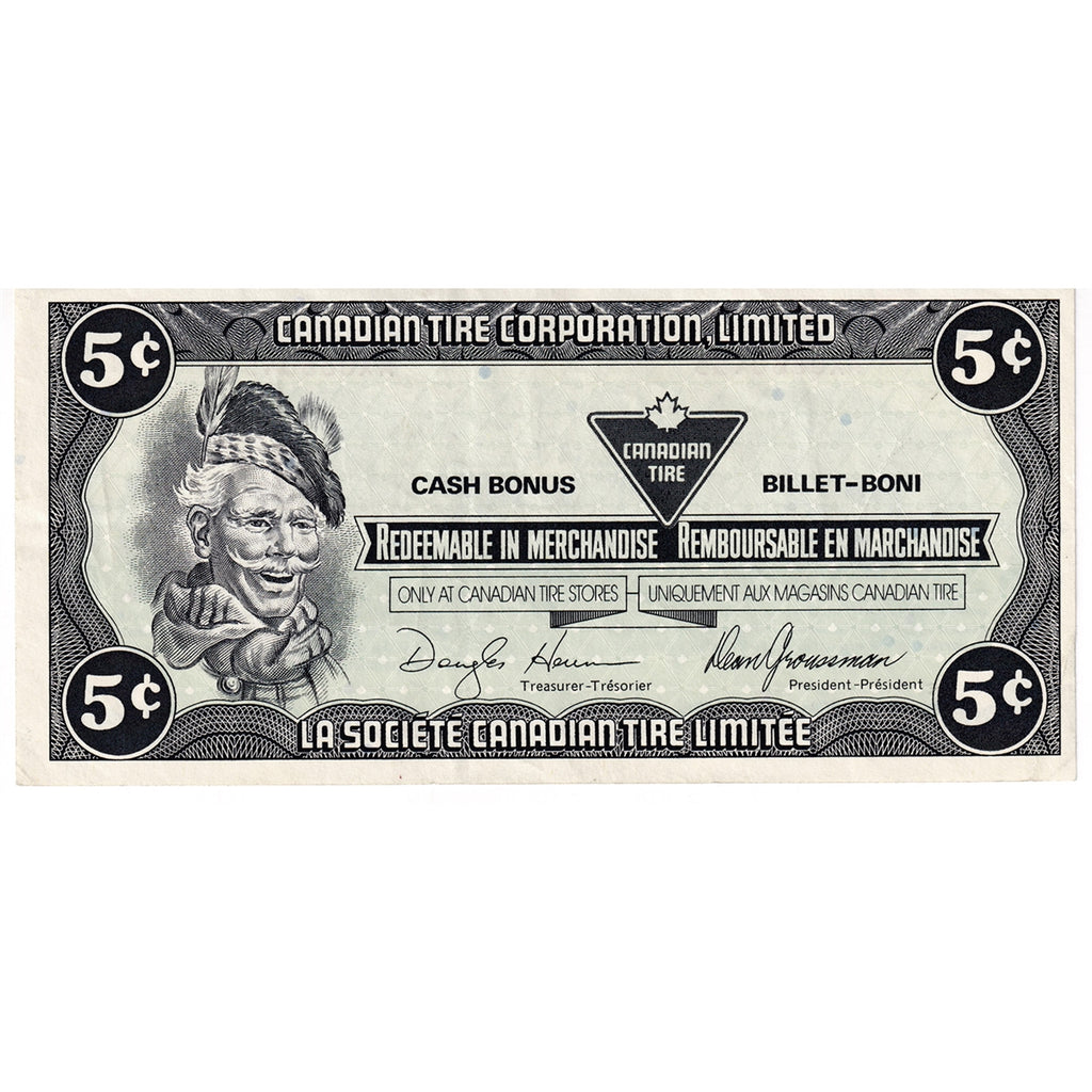 S9-B-AX 1987 Canadian Tire Coupon 5 Cents Extra Fine