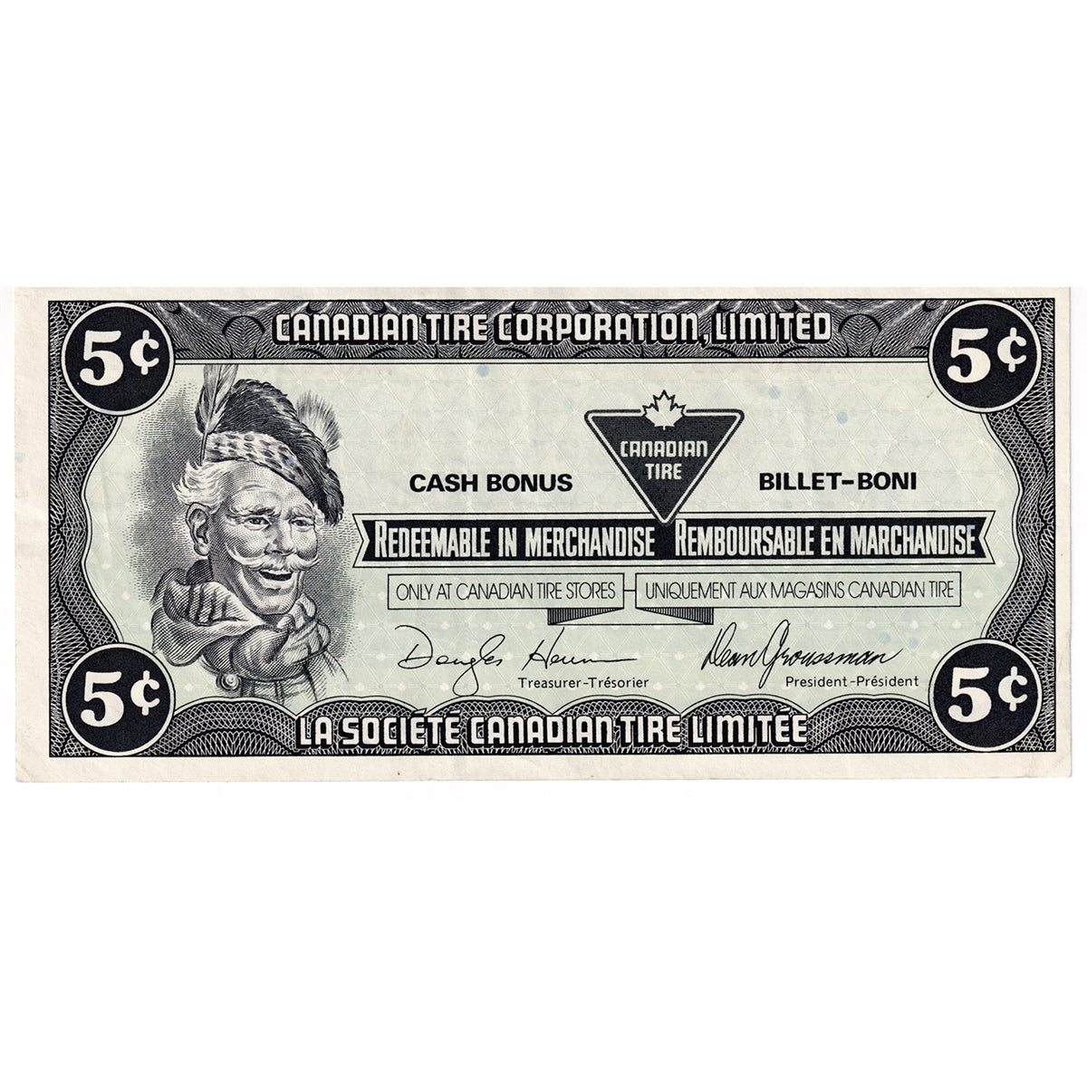 S9-B-AX 1987 Canadian Tire Coupon 5 Cents Extra Fine