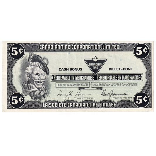 S9-B-AX 1987 Canadian Tire Coupon 5 Cents Extra Fine