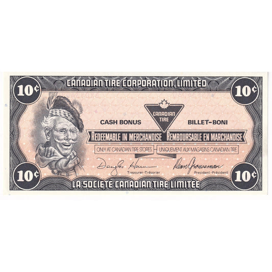 S9-C-BX1 1987 Canadian Tire Coupon 10 Cents Uncirculated