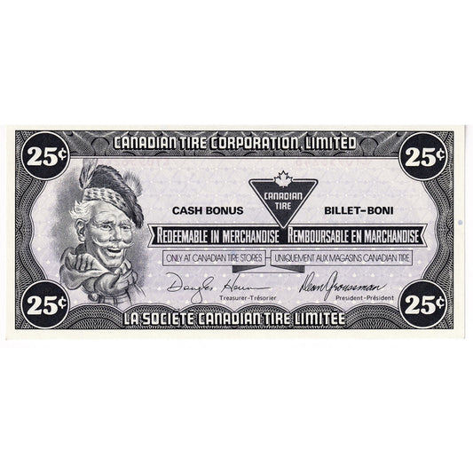 S9-D-CY1 1987 Canadian Tire Coupon 25 Cents Uncirculated