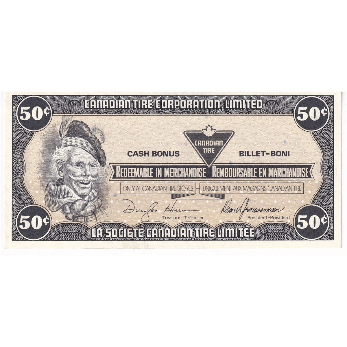 S9-E-DZ1 1987 Canadian Tire Coupon 50 Cents Uncirculated