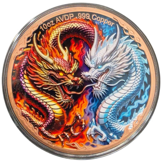 Dragon of Ice vs. Dragon of Fire 10oz. .999 Fine Copper Round