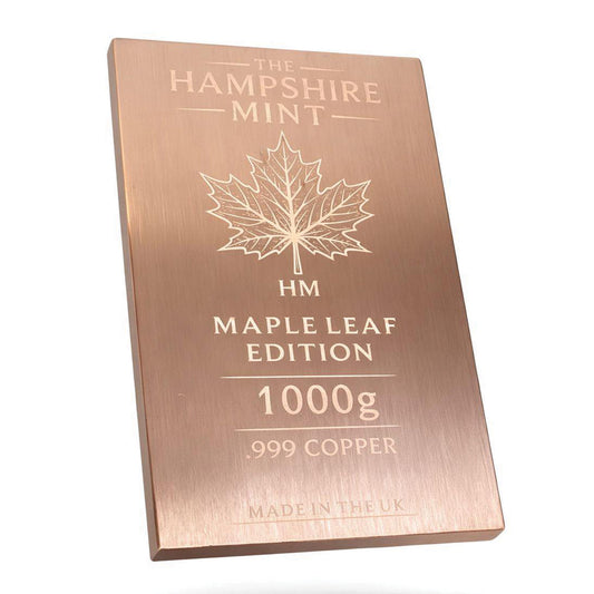 The Hampshire Mint Maple Leaf Edition 1000g (KILO) .999 Fine Copper