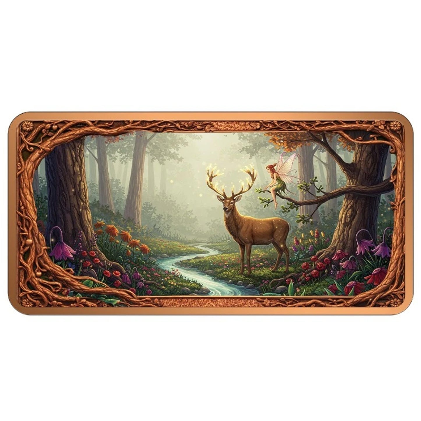 Enchanted Moonriver Grove Coloured 10oz .999 Copper Art Bar