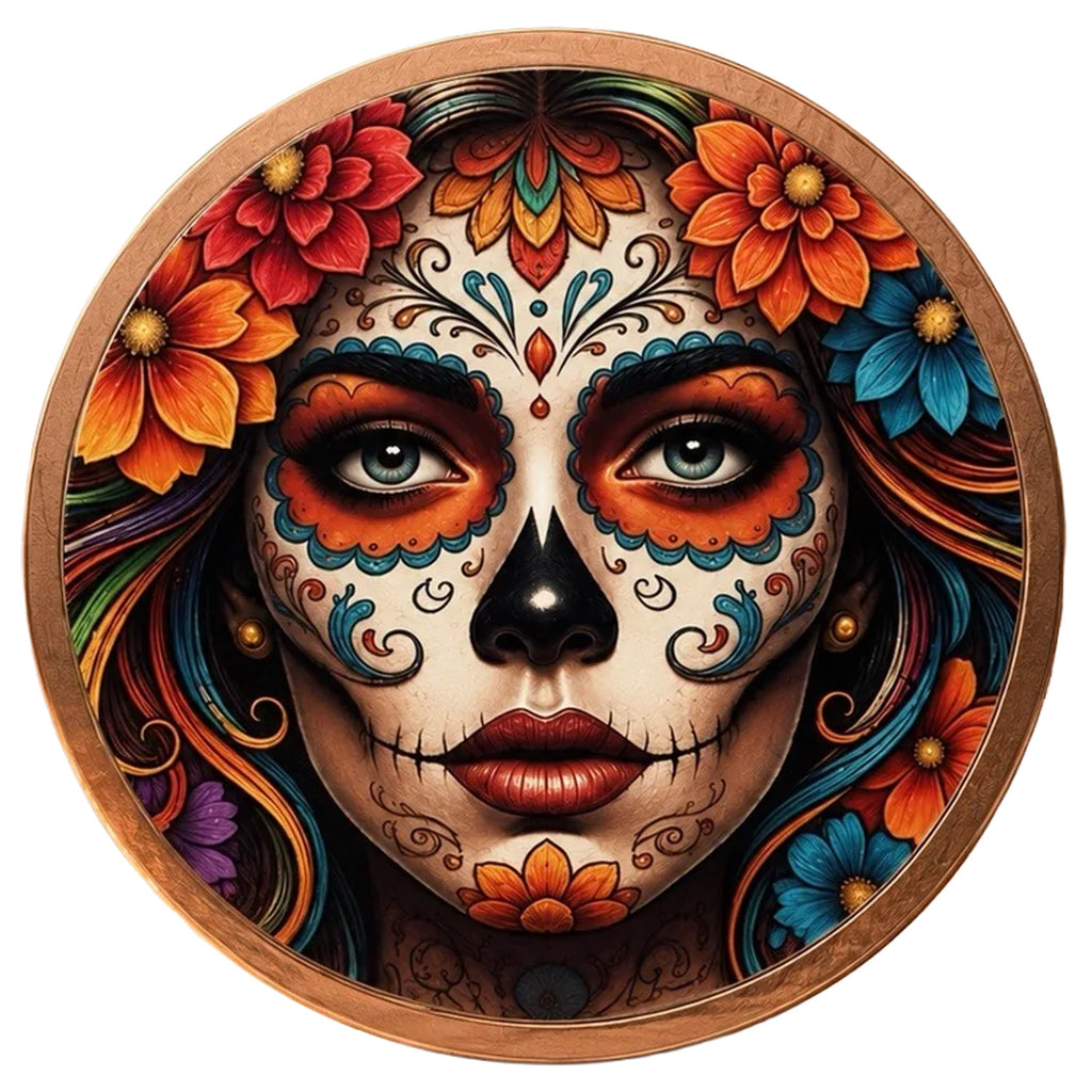 2026 Liberia Sugar Skull Serenity Coloured 5oz. AVDP .999 Fine Copper Coin