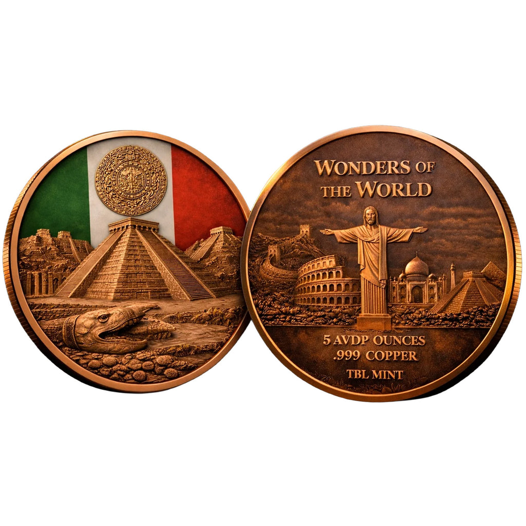Wonders Of The World - Chichen Itza 5oz. AVDP .999 Fine Copper Round