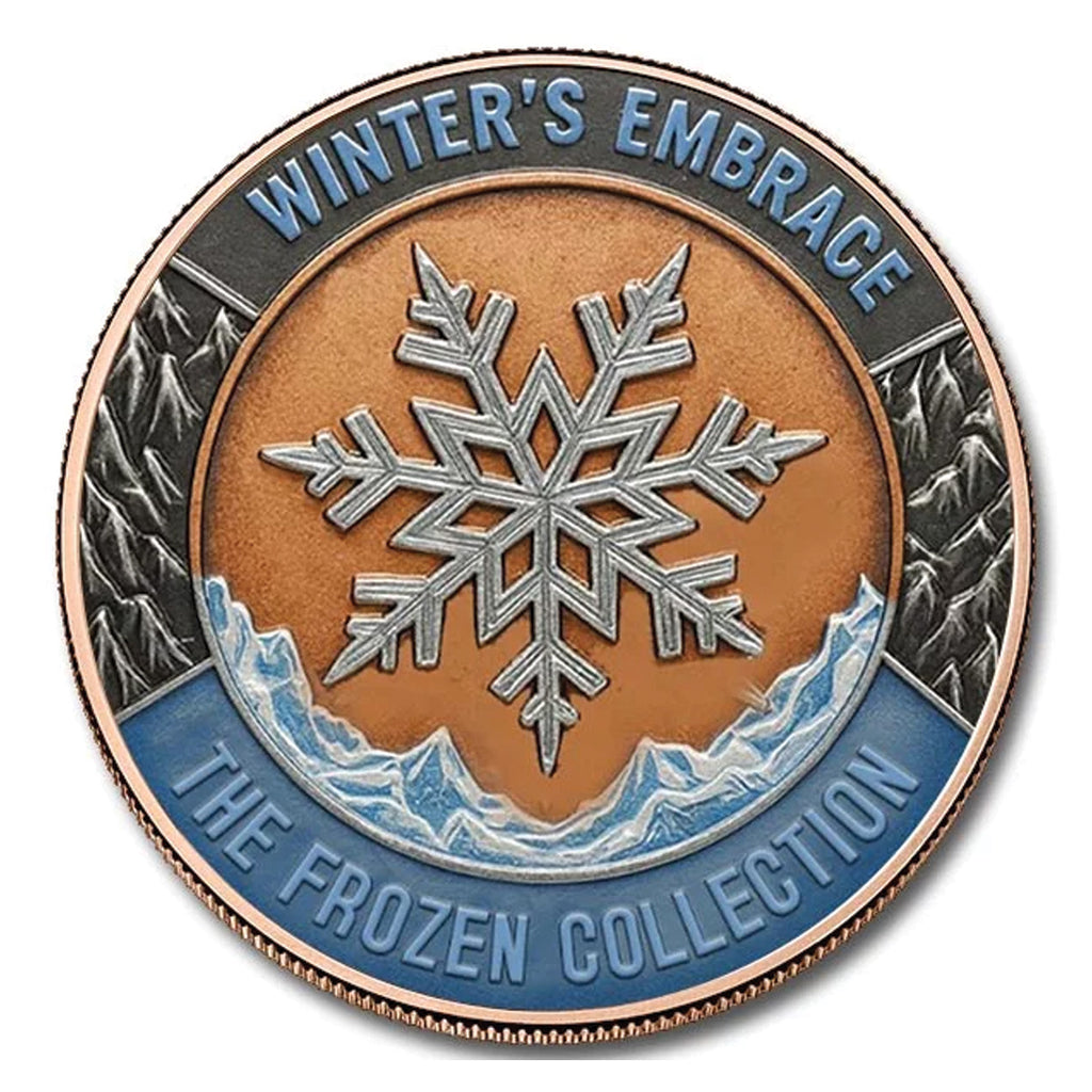 Winter's Embrace Coloured 5oz. AVDP .999 Fine Copper Round