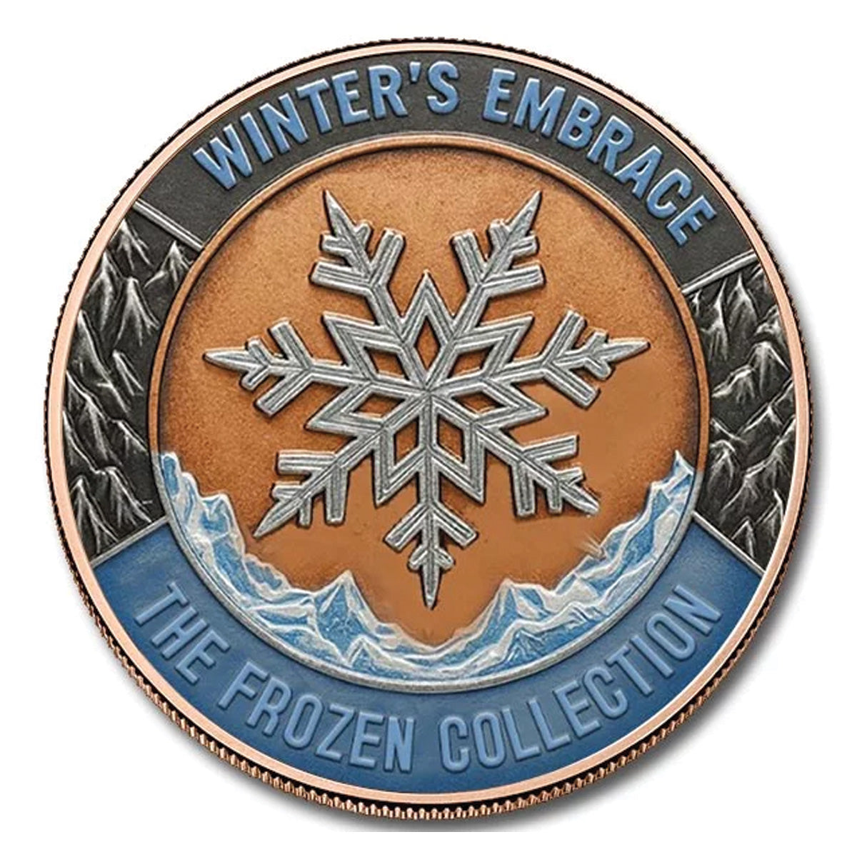 Winter's Embrace Coloured 5oz. AVDP .999 Fine Copper Round