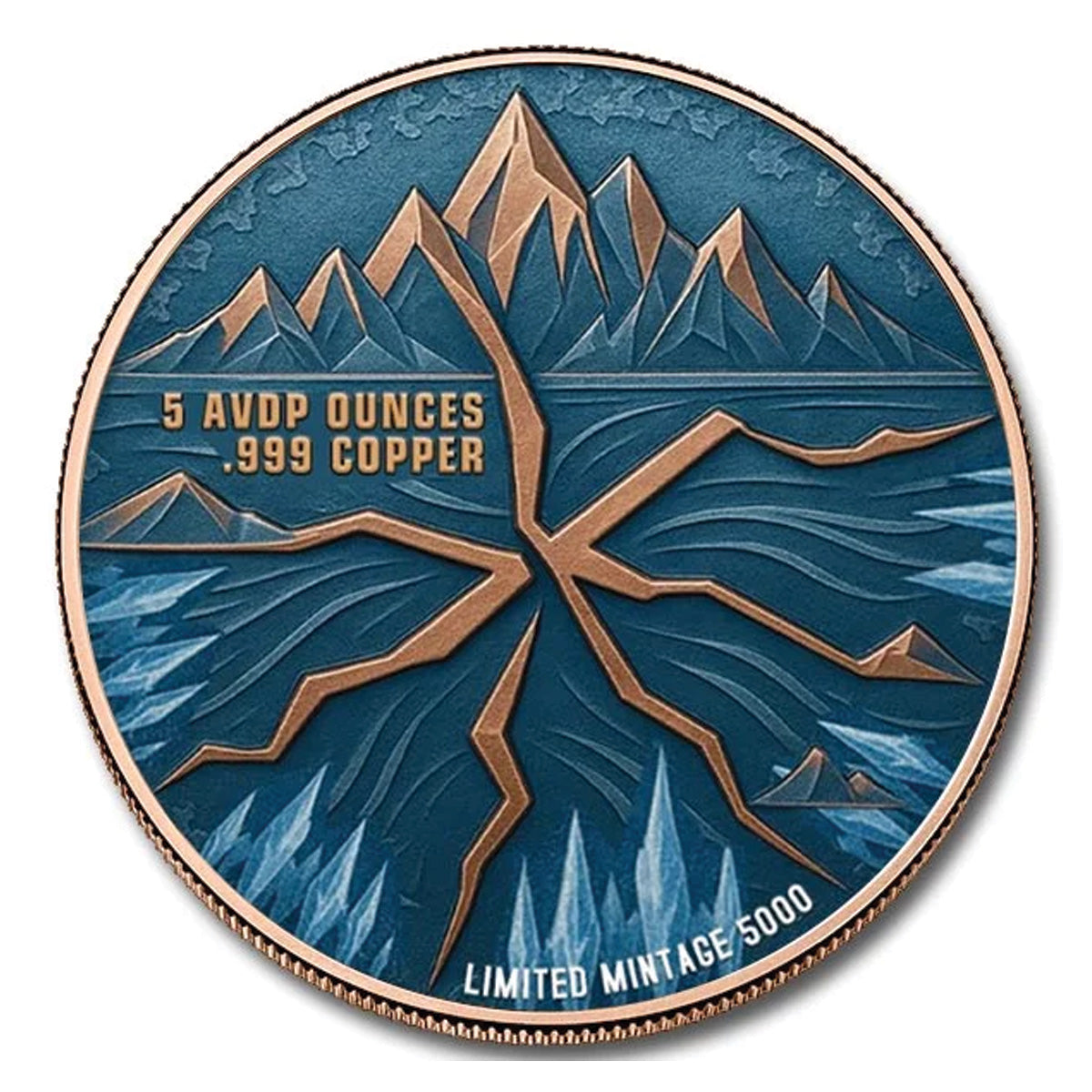 Winter's Embrace Coloured 5oz. AVDP .999 Fine Copper Round