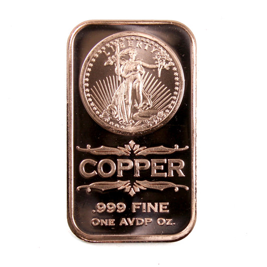 Saint Gaudens 1oz. .999 Fine Copper Bar