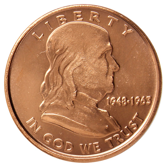 Franklin Half Dollar 1oz. .999 Fine Copper