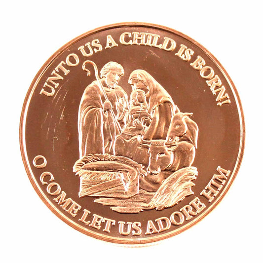 Unto us a Child is Born  1oz. .999 Fine Copper
