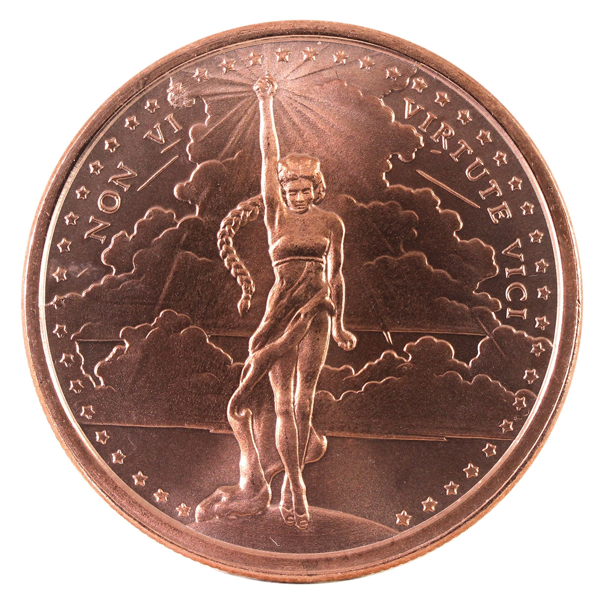 Non Vi Virtute Vici 1oz. .999 Fine Copper