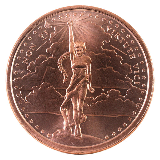 Non Vi Virtute Vici 1oz. .999 Fine Copper